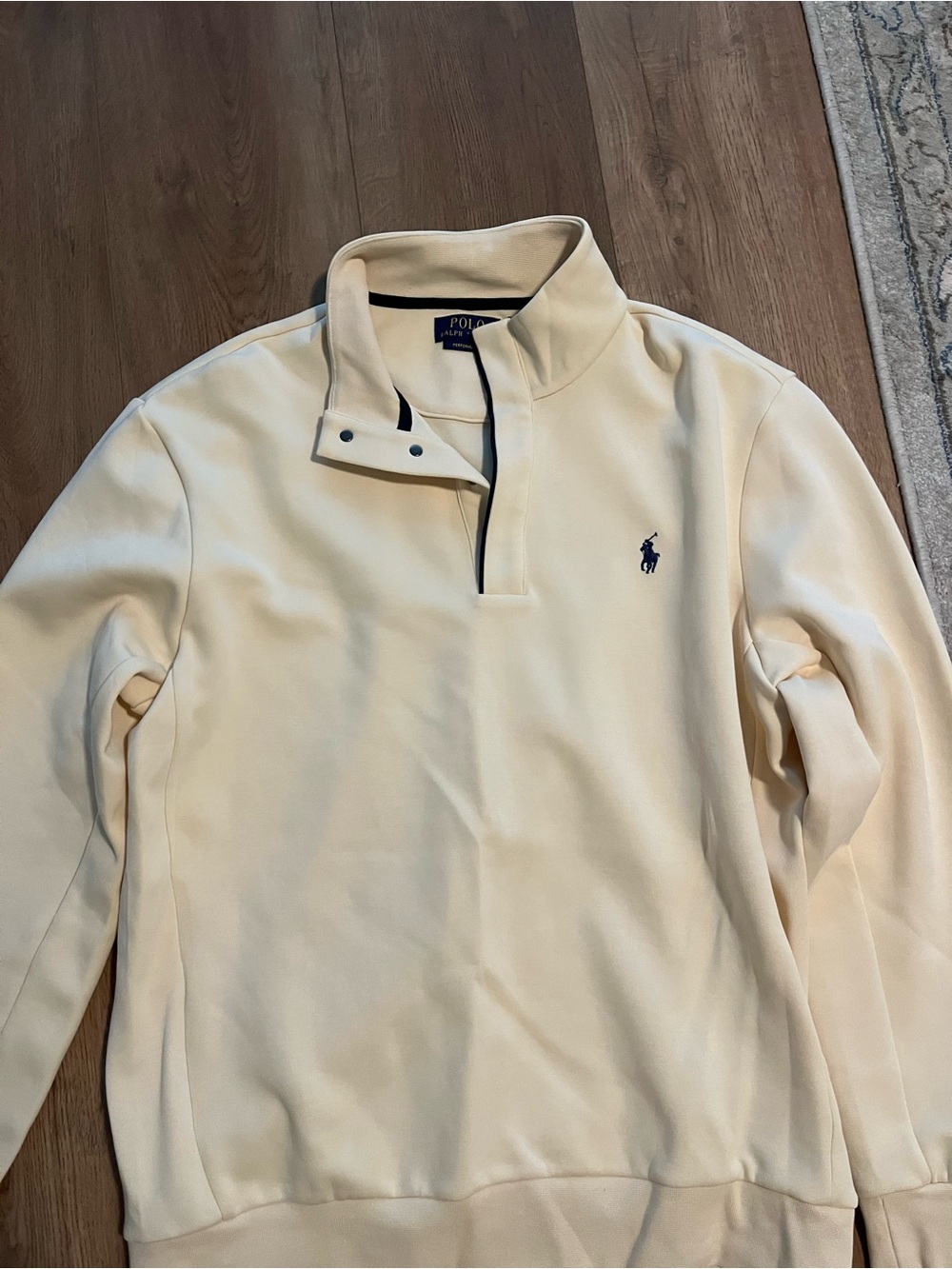 Ralph Lauren White Performance Polo with Navy Trim